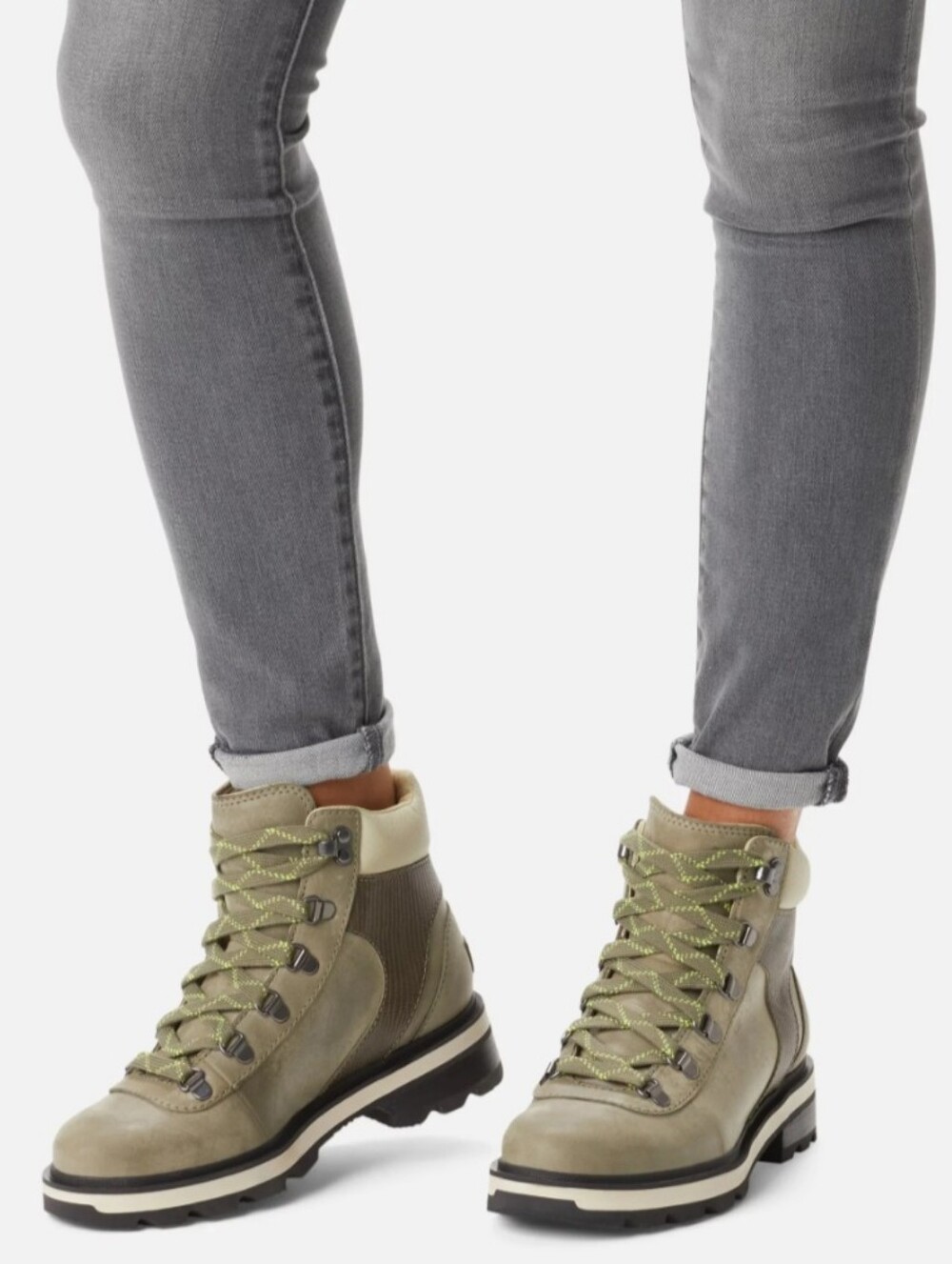 Sorel Women's Lennox Hiker STKD Boot - Stone Green/Laurel Leaf Size 8